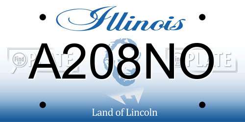 A208NO Illinois License Plate
