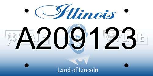A209123 Illinois License Plate
