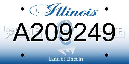 A209249 Illinois License Plate