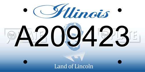 A209423 Illinois License Plate