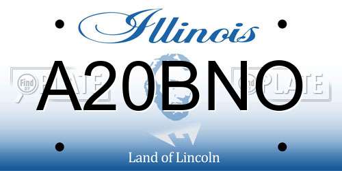 A20BNO Illinois License Plate