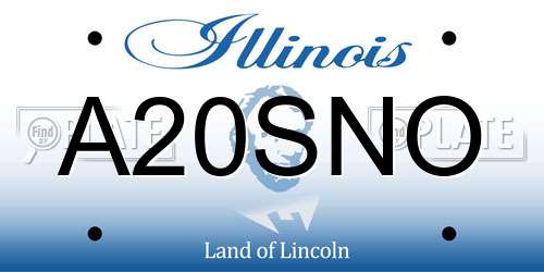 A20SNO Illinois License Plate