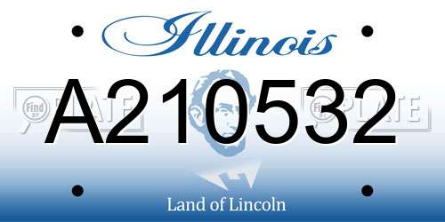 A210532 Illinois License Plate