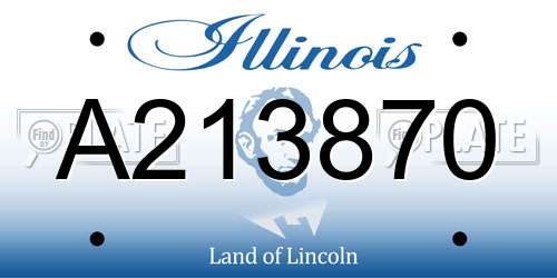 A213870 Illinois License Plate