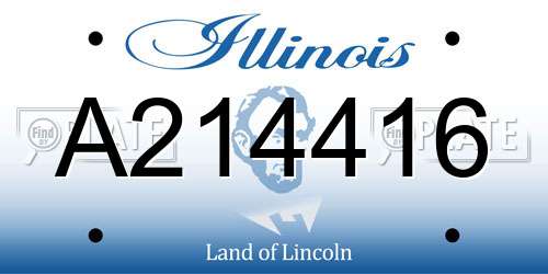 A214416 Illinois License Plate