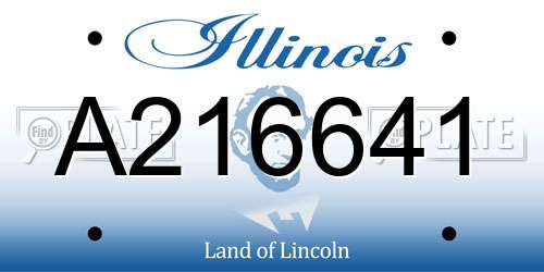 A216641 Illinois License Plate