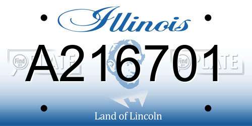 A216701 Illinois License Plate