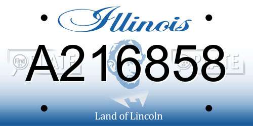 A216858 Illinois License Plate