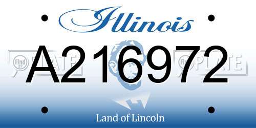 A216972 Illinois License Plate