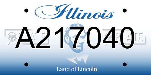 A217040 Illinois License Plate