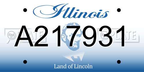 A217931 Illinois License Plate
