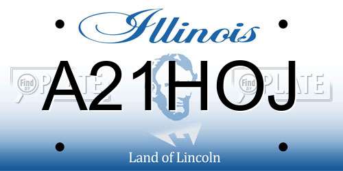 A21HOJ Illinois License Plate