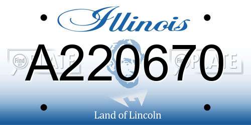 A220670 Illinois License Plate