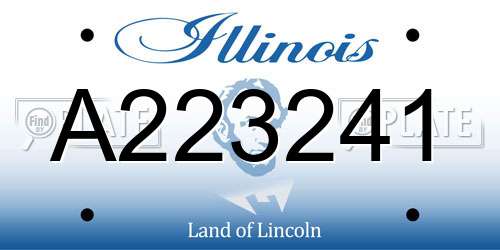 A223241 Illinois License Plate