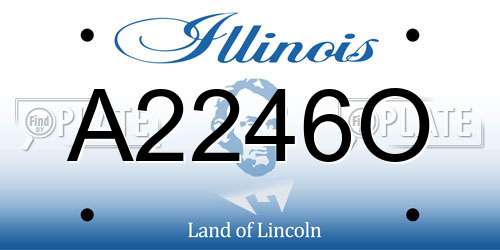 A2246O Illinois License Plate