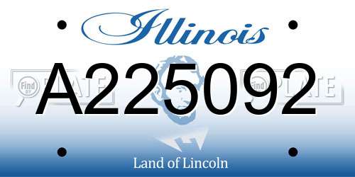 A225092 Illinois License Plate