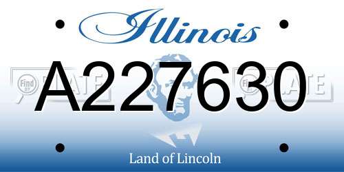 A227630 Illinois License Plate