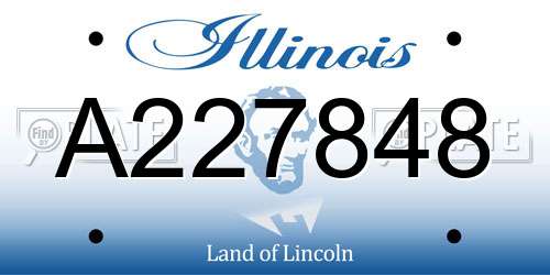 A227848 Illinois License Plate
