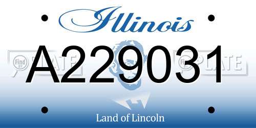 A229031 Illinois License Plate