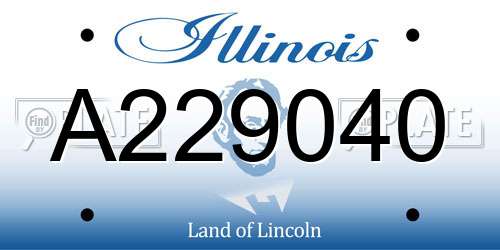 A229040 Illinois License Plate