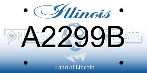 A2299B Illinois License Plate