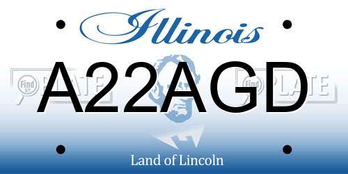 A22AGD Illinois License Plate