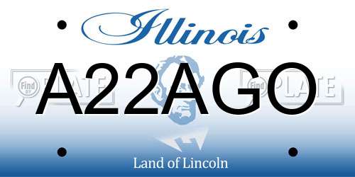 A22AGO Illinois License Plate