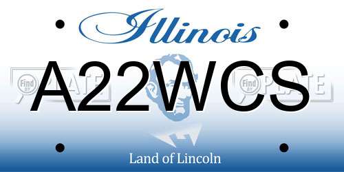 A22WCS Illinois License Plate