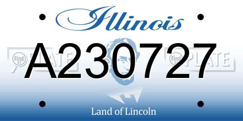 A230727 Illinois License Plate