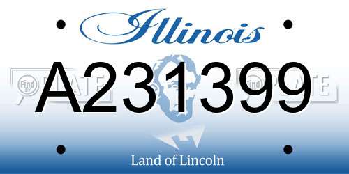 A231399 Illinois License Plate