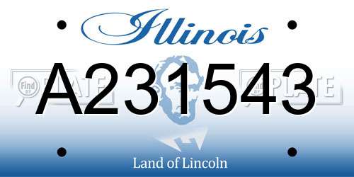 A231543 Illinois License Plate