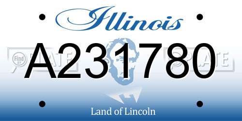 A231780 Illinois License Plate
