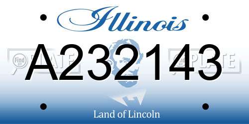 A232143 Illinois License Plate