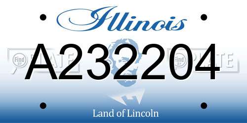 A232204 Illinois License Plate