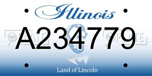 A234779 Illinois License Plate