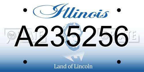 A235256 Illinois License Plate