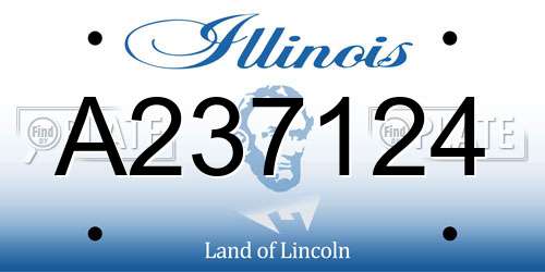 A237124 Illinois License Plate