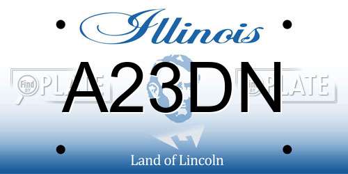 A23DN Illinois License Plate