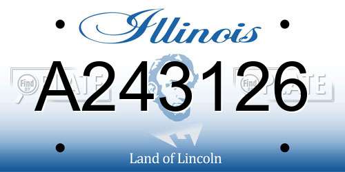 A243126 Illinois License Plate