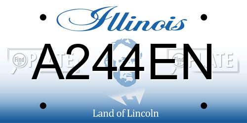 A244EN Illinois License Plate