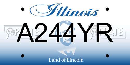 A244YR Illinois License Plate