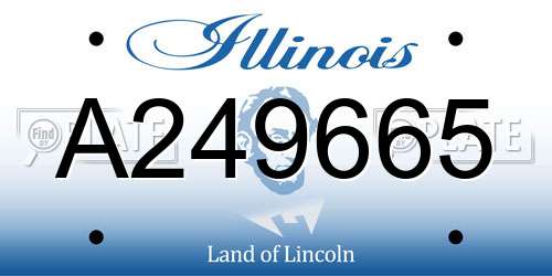 A249665 Illinois License Plate