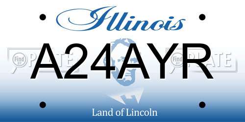 A24AYR Illinois License Plate