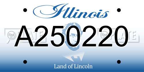 A250220 Illinois License Plate