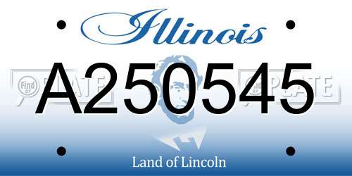 A250545 Illinois License Plate