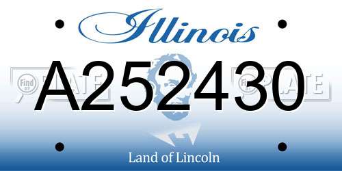 A252430 Illinois License Plate