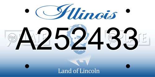 A252433 Illinois License Plate
