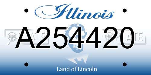 A254420 Illinois License Plate