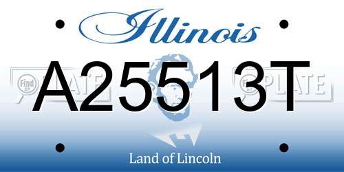 A25513T Illinois License Plate