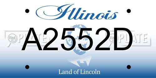 A2552D Illinois License Plate
